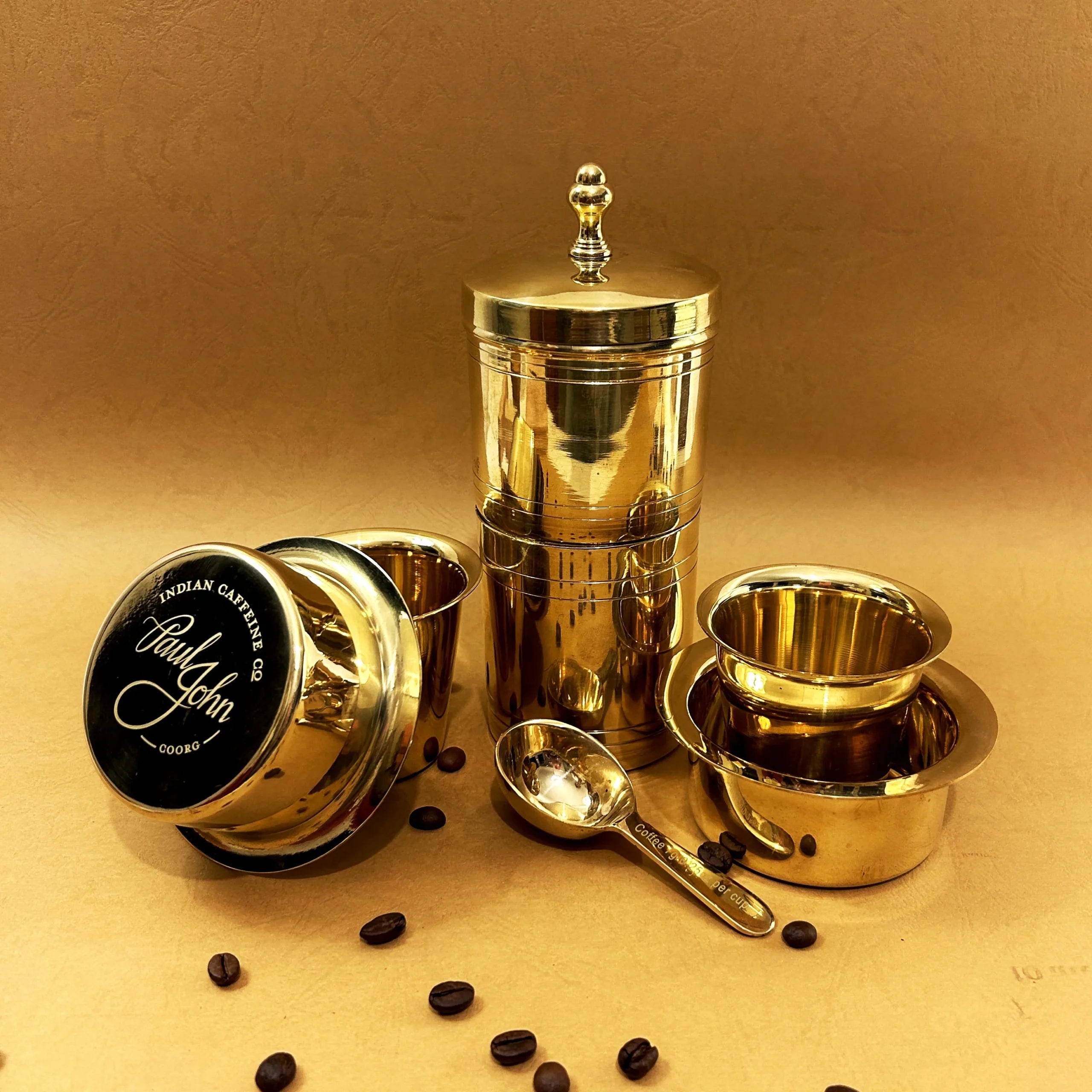 Brass South Indian Filter Kit – Traditional Coffee Brewing