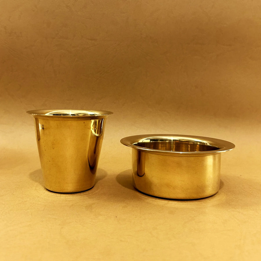 Brass Dabra Set – Authentic South Indian Coffee Set
