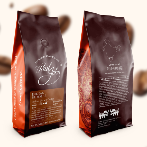 Indian-grown coffee bean bags